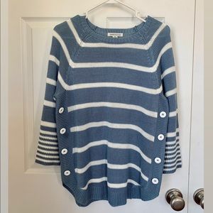 Blue and White Striped Sweater